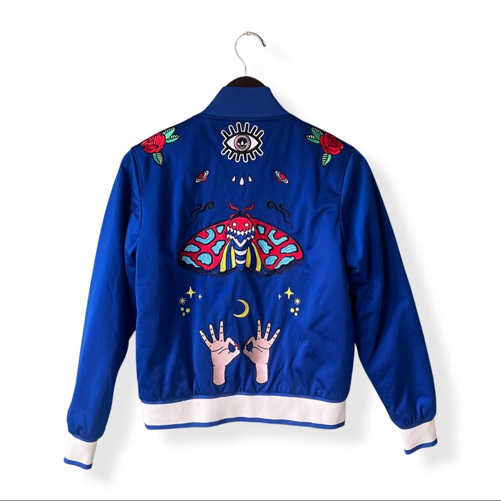 adidas LIMITED EDITION ORIGINALS Silky Embroidered BOMBER Jacket- Fits like XS